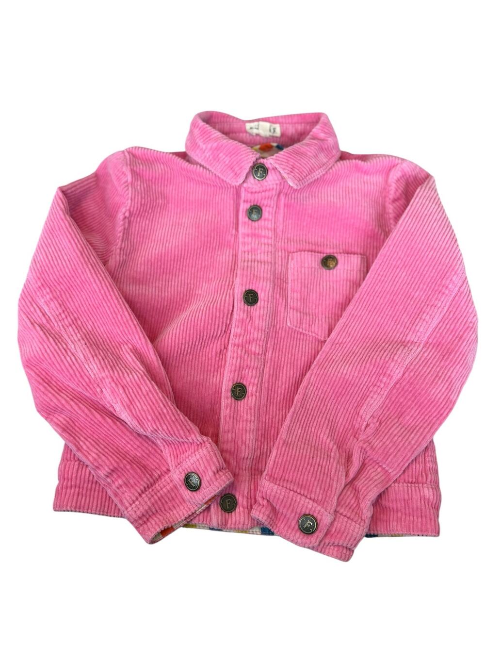 Foxtale Girls Pink Corduroy Jacket Size 6 Button Front Shacket Girly Fall